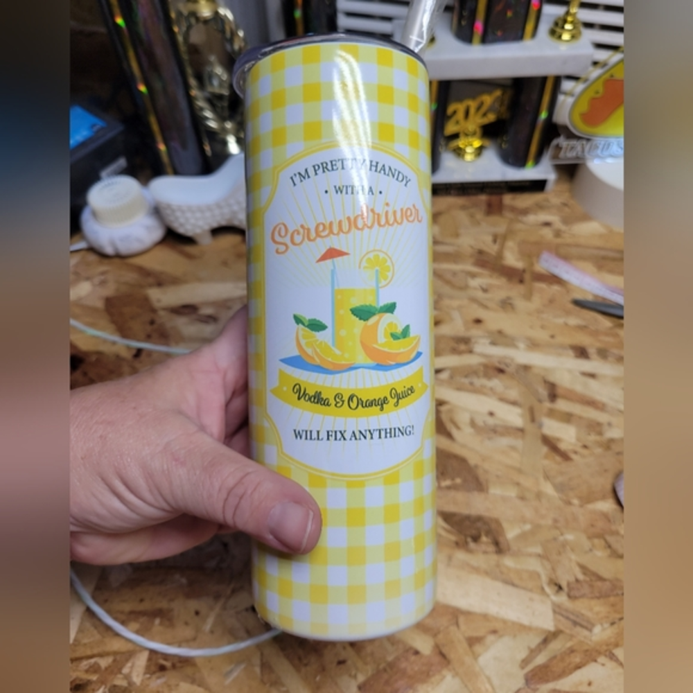 20 ounce Tumbler With Straw & Lid Keeps‎ Drinks Hot or Cold For Hours  Funny